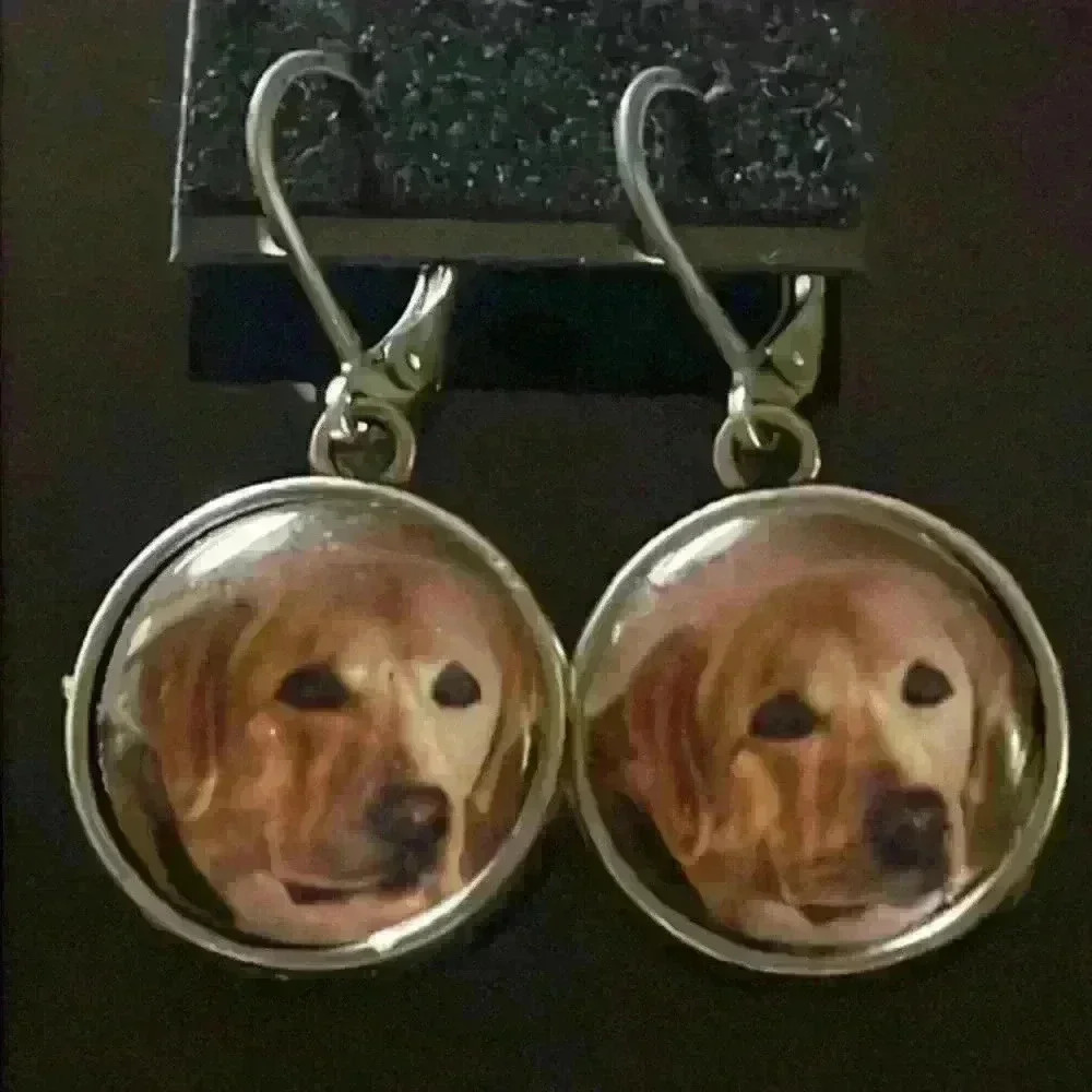 Beautiful Vintage Custom made Yellow Labrador Retriever earrings
